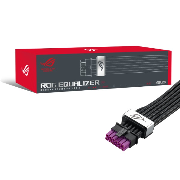 Фото - Кабель живлення для відеокарти Asus ROG Equalizer 12V-2x6 ATX 3.1 & PCIe 5.1 Black (90YE00BN-B0QA00)